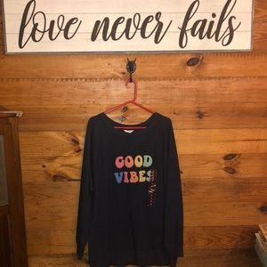 NWT Wildfox size XL navy long sleeve top sweatshirt sweater casual fun soft warm